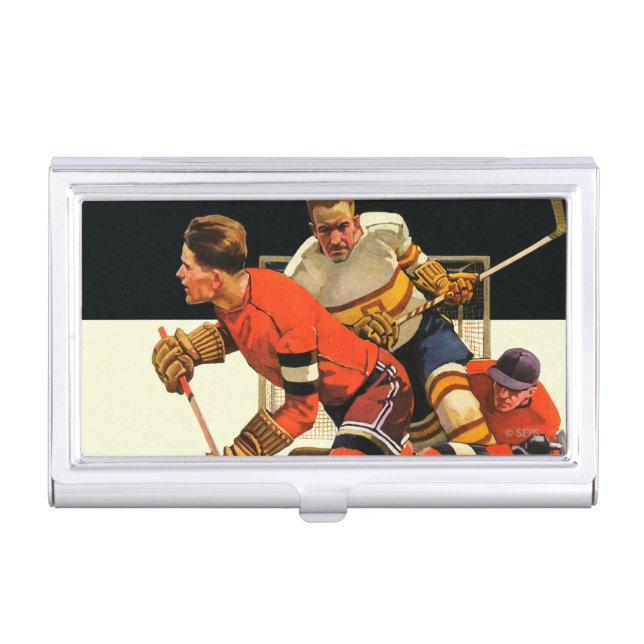 Ice Hockey Match Business Card Holder (Front)