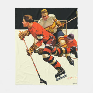 Ice Hockey Match Fleece Blanket