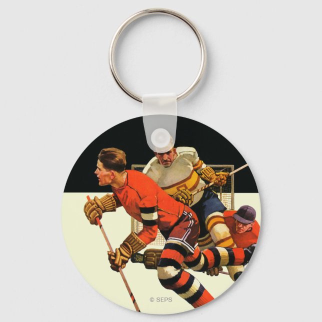 Ice Hockey Match Keychain (Front)