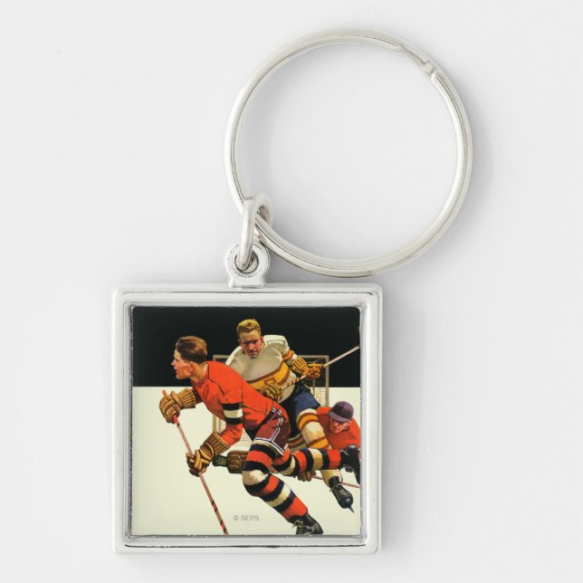 Ice Hockey Match Keychain (Front)