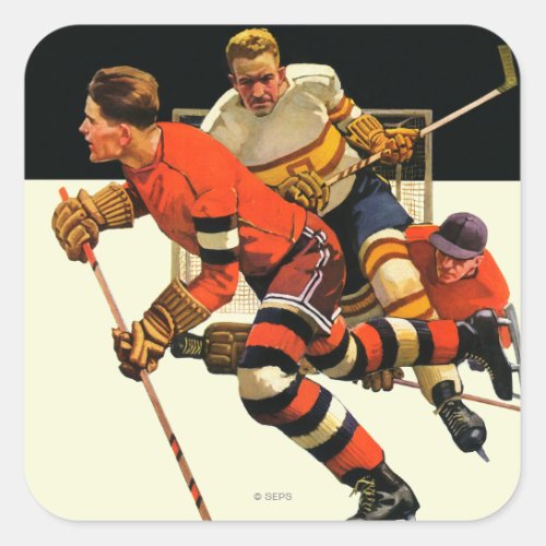 Ice Hockey Match Square Sticker