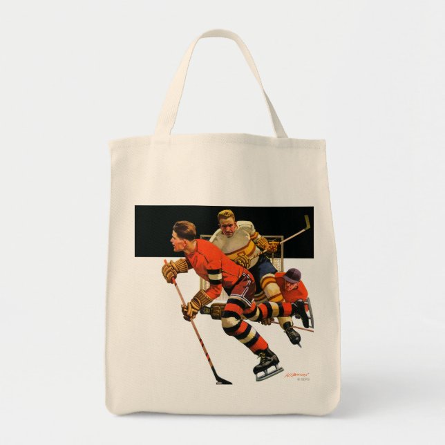 Ice Hockey Match Tote Bag (Front)