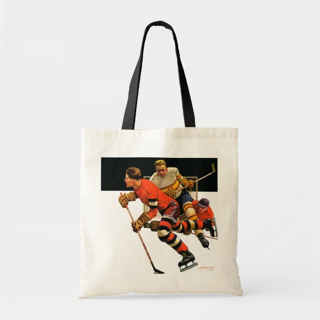 Ice Hockey Match Tote Bag (Front)