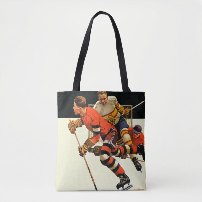 Ice Hockey Match Tote Bag (Front)