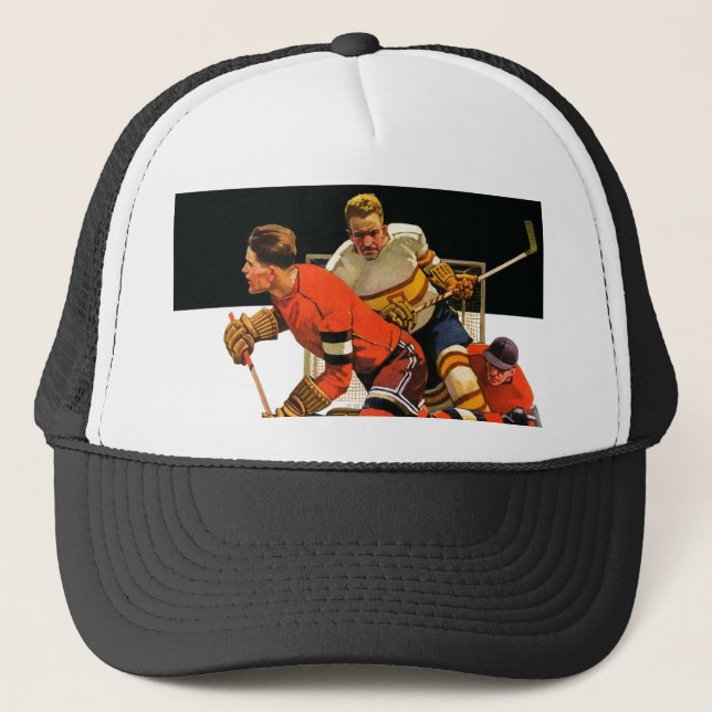 Ice Hockey Match Trucker Hat (Front)