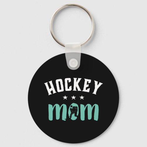 Ice Hockey Mom Proud Mother of Sports Player Son Keychain