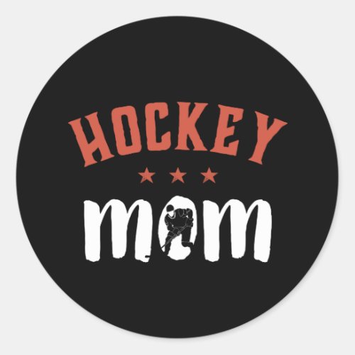 Ice Hockey Mom Vintage Retro Proud Sports Mother Classic Round Sticker