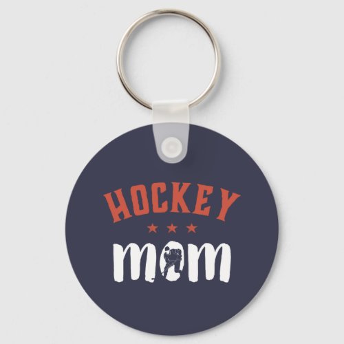 Ice Hockey Mom Vintage Retro Proud Sports Mother Keychain
