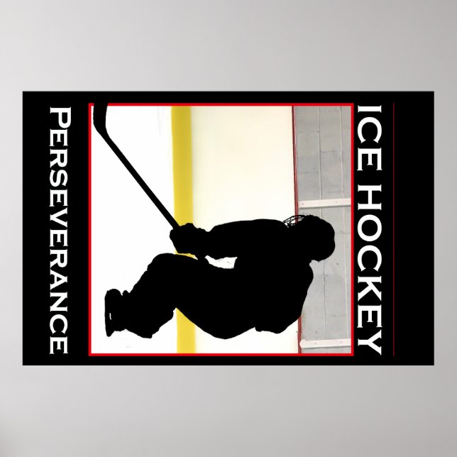 Ice Hockey Motivational Poster - Perserverance (Front)