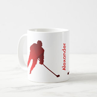 Ice Hockey mug player silhouette red