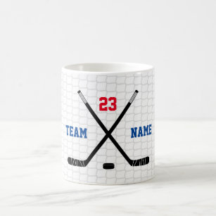 Ice Hockey Net Sticks Puck Custom Sports Team Coffee Mug