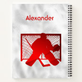 Ice hockey notebook goalie red (Back)
