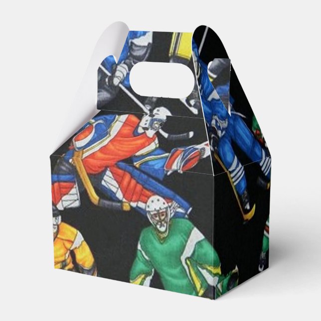 Ice Hockey Pattern Favor Box (Front Side)