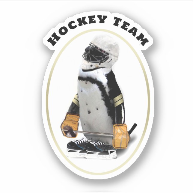 Ice Hockey Penguin  Sticker (Front)
