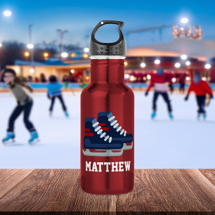 Ice Hockey Personalized Kids Stainless Steel Water Bottle