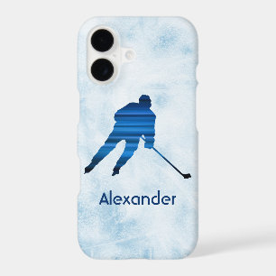 Ice Hockey phone case player name blue