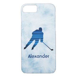 Ice Hockey phone case player name blue