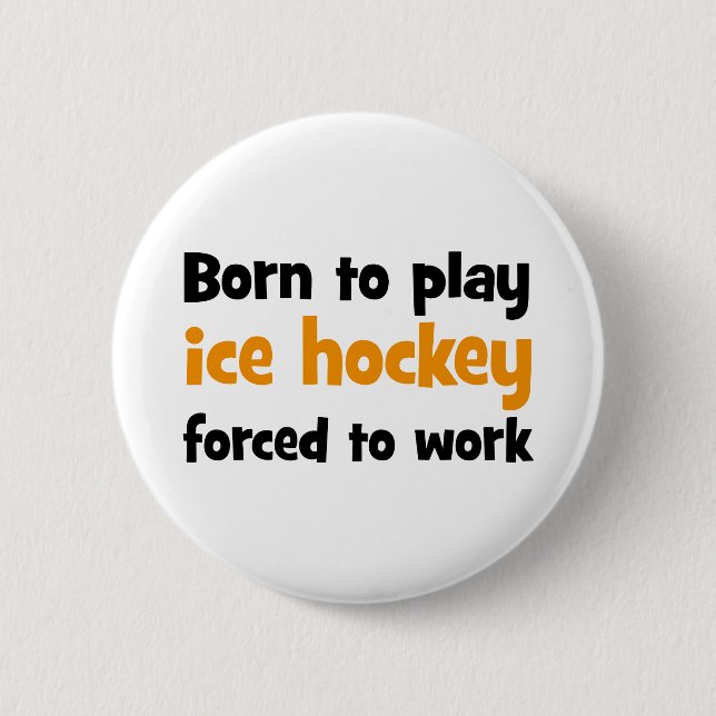 ice hockey pinback button (Front)
