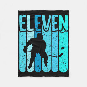 Ice Hockey Player 11th Birthday Boys Ice Hockey Fleece Blanket