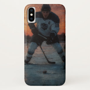 Ice Hockey Player at Sunset iPhone X Case