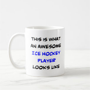 ice hockey player, awesome coffee mug
