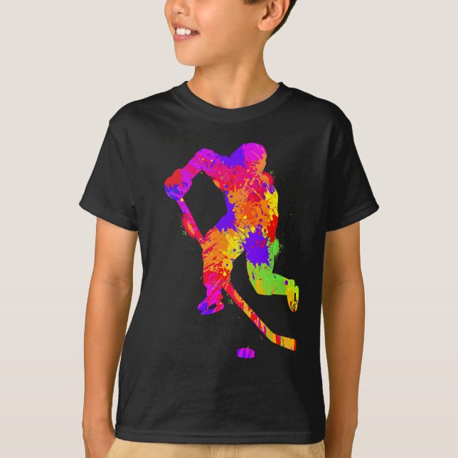 Ice Hockey Player Boys Youth Men Kids  T-Shirt (Front)