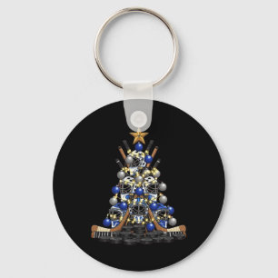 Ice Hockey Player Christmas Tree Lights Xmas Funny Keychain