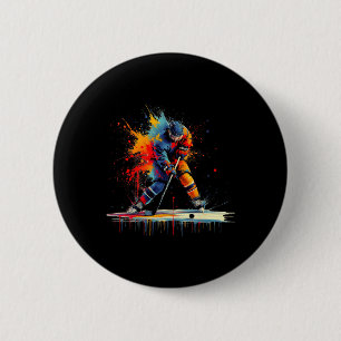 Ice Hockey Player Drip Youth Kids Boys Men Coach F Button