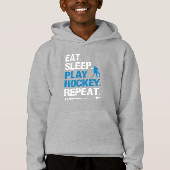 Ice Hockey Player Eat Sleep Play Repeat Funny Gift Hoodie (Front)