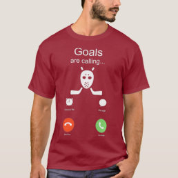 Ice Hockey Player Gift Goals Phone Screen T-Shirt