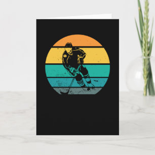 Ice Hockey Player Gift Idea Retro Card