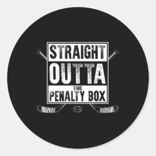 Ice Hockey Player Gift Straight Outta The Penalty Classic Round Sticker