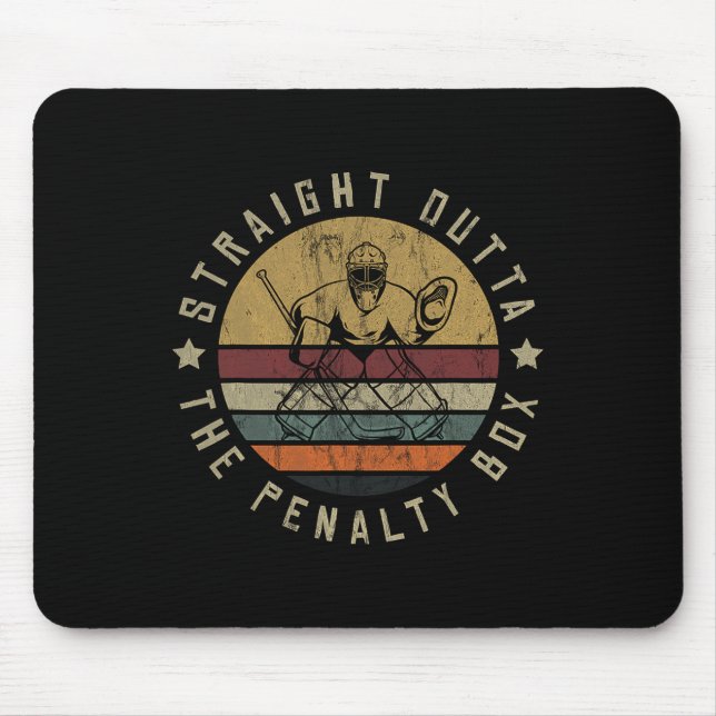 Ice Hockey Player Goalie Jersey Puck Face Mask Tea Mouse Pad (Front)