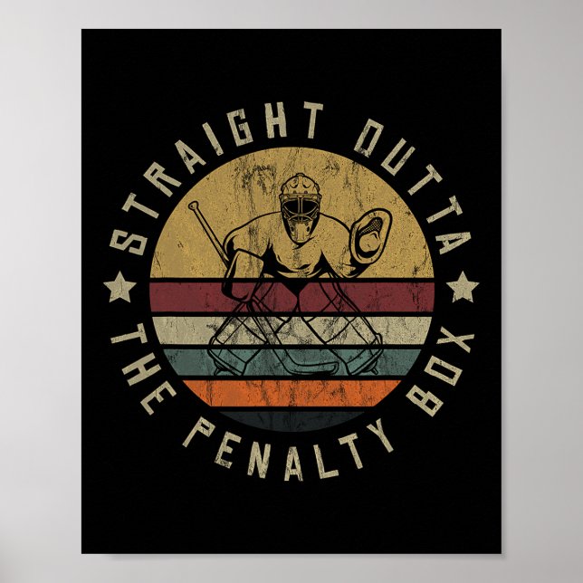 Ice Hockey Player Goalie Jersey Puck Face Mask Tea Poster (Front)