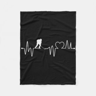 Ice Hockey Player Heartbeat Mens Youth Boys And Gi Fleece Blanket