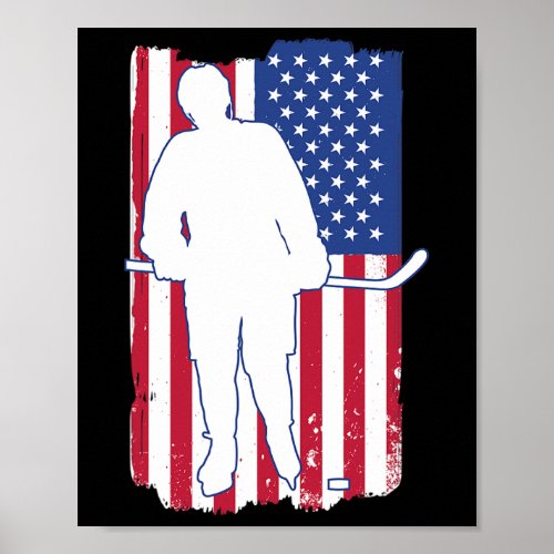 Ice Hockey Player Ice Hockey Usa Team Coach Americ Poster