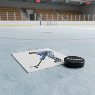 Ice Hockey Player in Blue Uniform Napkins