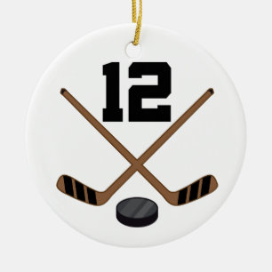 Ice Hockey Player Jersey Number 12 Ornament