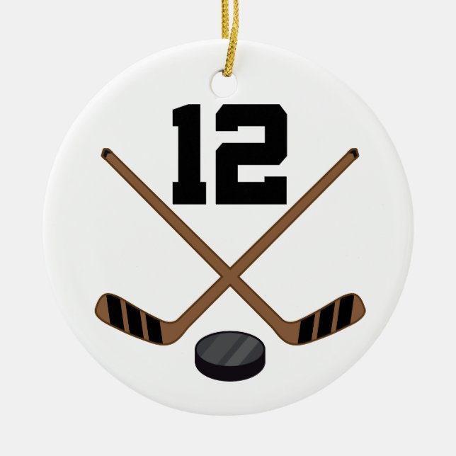 Ice Hockey Player Jersey Number 12 Ornament (Front)