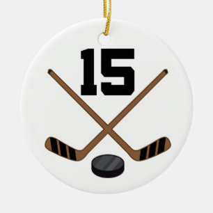 Ice Hockey Player Jersey Number 15 Ornament