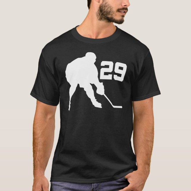 Ice Hockey Player Jersey Number 29 T-Shirt (Front)