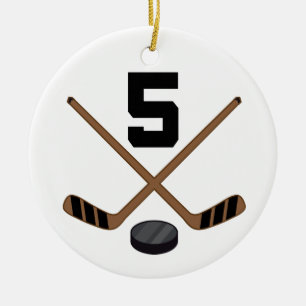 Ice Hockey Player Jersey Number 5 Ornament