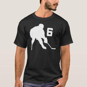 Ice Hockey Player Jersey Number 6 T-Shirt