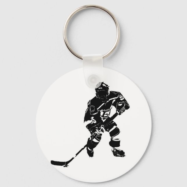 Ice Hockey Player Keychain (Front)