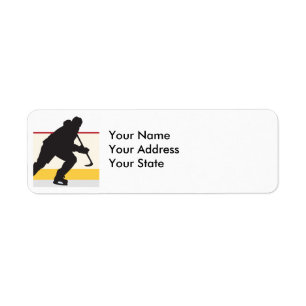 ice hockey player on the move label