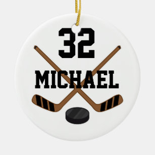Ice Hockey Player Personalized Sports Ornament Gif