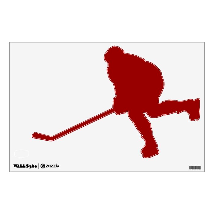 Ice Hockey Player Red Wall Decals