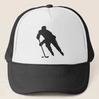 Ice Hockey Player Silhouette Trucker Hat