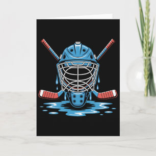 Ice Hockey Player Skate Shoot Score Repeat  Card