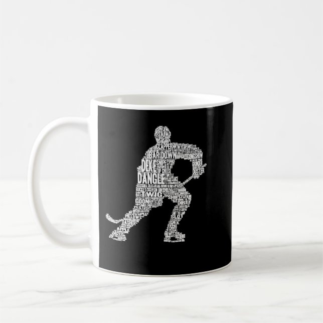 Ice Hockey Player Slang Word Cloud Classic T Shirt Coffee Mug (Left)